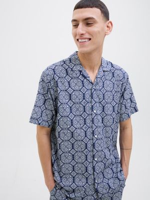 JORSEERSUCKER AOP SHIRT SS Ocean Cavern