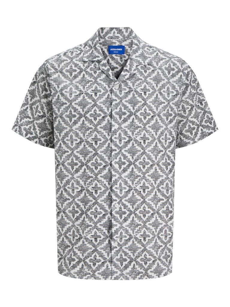 JORSEERSUCKER AOP SHIRT SS Cloud Dancer