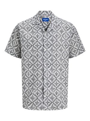 JORSEERSUCKER AOP SHIRT SS Cloud Dancer