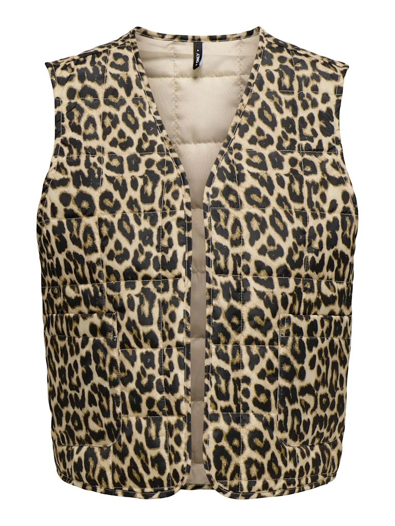 ONLANNABELL QUILTED LEO WAISTCOAT OTW Humus/LEO