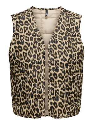 ONLANNABELL QUILTED LEO WAISTCOAT OTW Humus/LEO