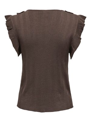 ONLNELLY SL V-NECK STRING CARDIGAN KNT Chocolate Martini