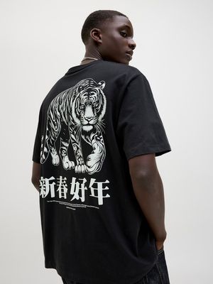 JORSNAKE TEE SS CREW NECK TG LN Black