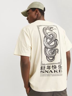 JORSNAKE TEE SS CREW NECK TG LN Antique White