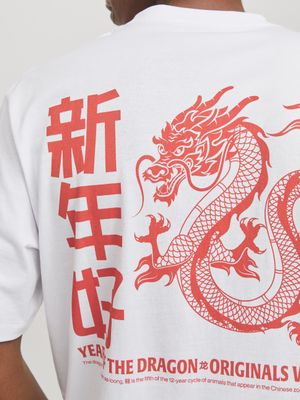 JORSNAKE TEE SS CREW NECK TG LN Bright White/DRAGON