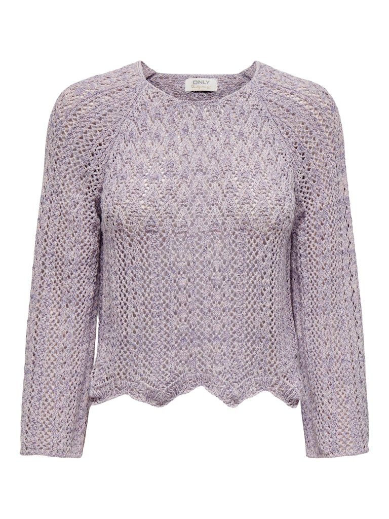 ONLNOLA LIFE 3/4 PULLOVER KNT NOOS Lavender/W. Candy Pi
