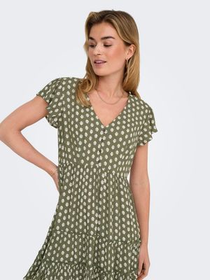ONLCLAUDETTE LIFE SS MINI DRESS WVN NOOS Kalamata/NEJA GRAFIC