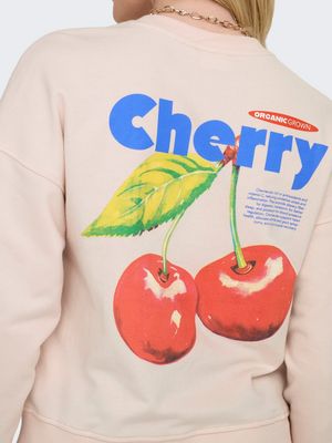 ONLPHILEA L/S FRUIT O-NECK UB SWT Mauve Chalk/Cherry