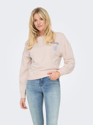 ONLPHILEA L/S FRUIT O-NECK UB SWT Mauve Chalk/Cherry
