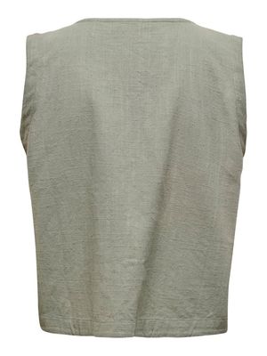 PGSUSAN WAISTCOAT WVN Silver Sage-WHITE EMBROIDERY