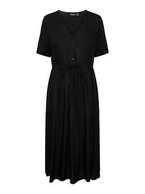 PCTALA SS STRING MIDI DRESS WVN NOOS BC Black