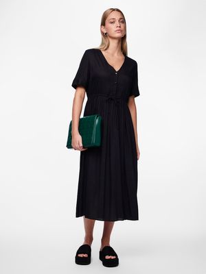 PCTALA SS STRING MIDI DRESS WVN NOOS BC Black