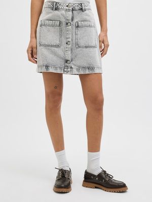 JXSANDY SHORT MW PKT DENIM SKIRT DNM LN Light Grey Denim