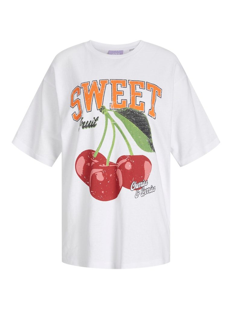 JXMILLOW LOOSE SS TEE JRS Bright White/SWEET FRUIT