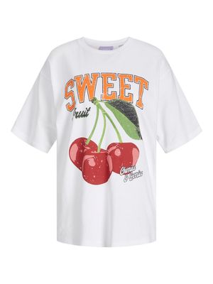 JXMILLOW LOOSE SS TEE JRS Bright White/SWEET FRUIT