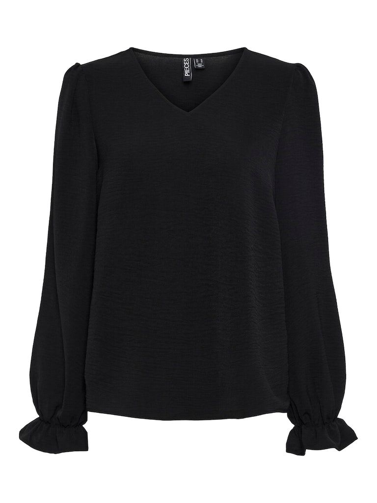 PCTIFFANY LS V-NECK TOP NOOS BC Black
