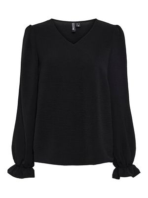 PCTIFFANY LS V-NECK TOP NOOS BC Black