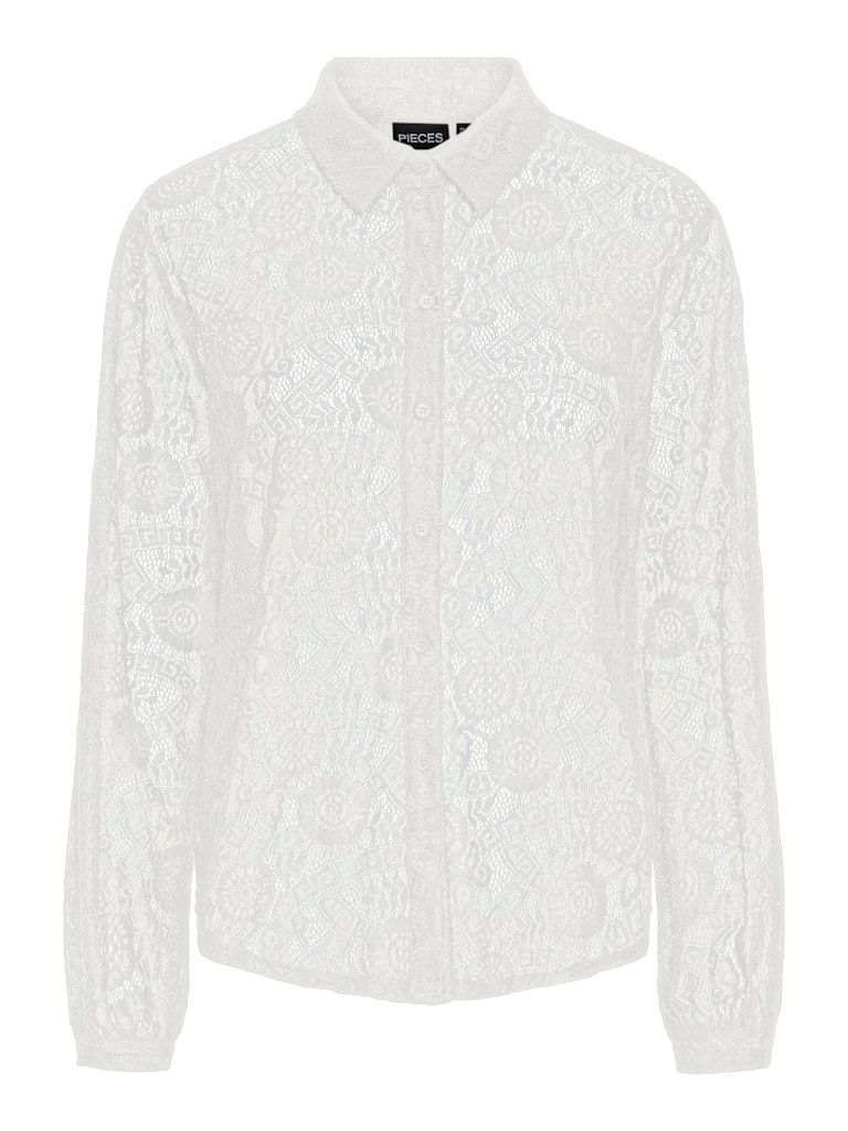 PCOLLINE LS LACE SHIRT WVN NOOS Cloud Dancer