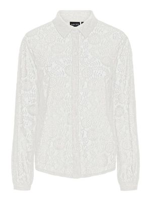 PCOLLINE LS LACE SHIRT WVN NOOS Cloud Dancer