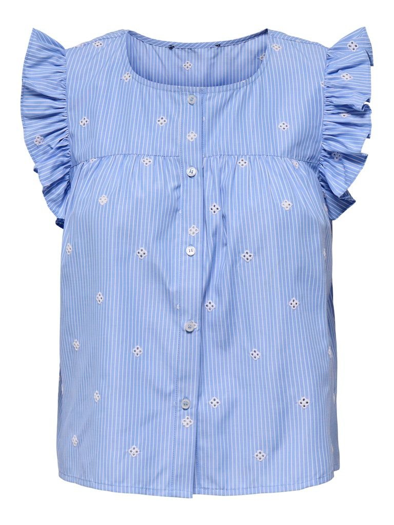 ONLAMANDA SL EMB TOP WVN Coronet Blue/WHITE