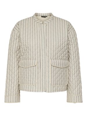 ONLHALLIE QUILTED JACKET OTW NOOS Pumice Stone-GARGOYLE STRIPES
