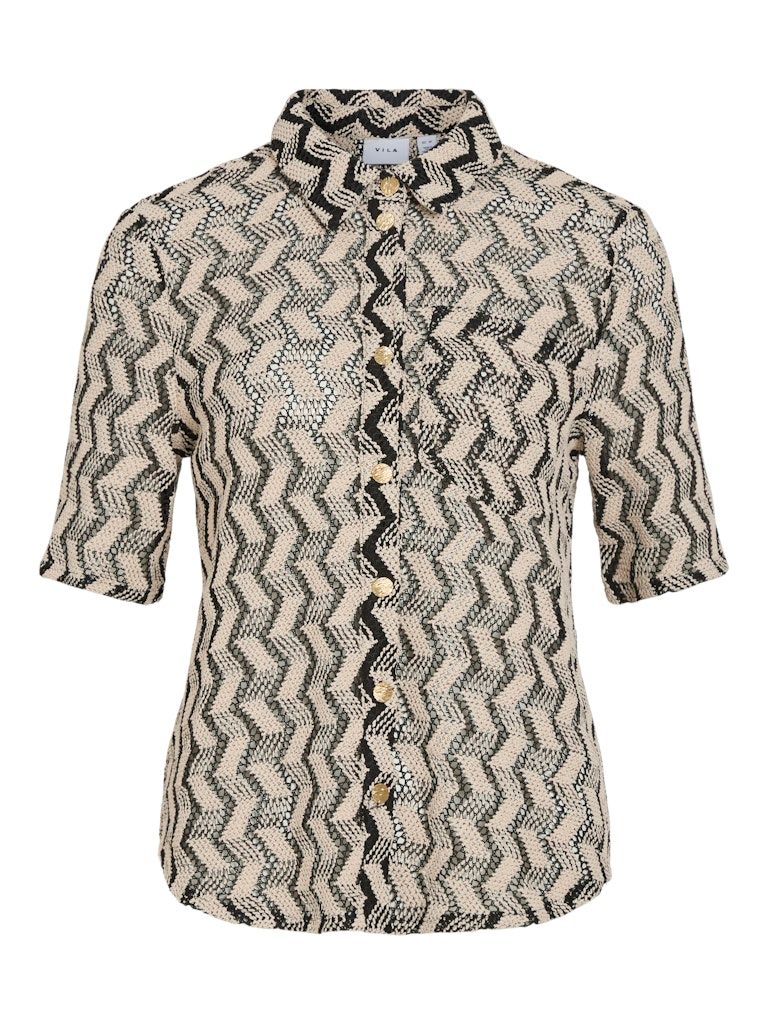 VILUPINA O-NECK 2/4 SHIRT Black Beauty/Birch