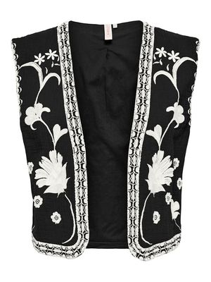 ONLTHYRA LIFE SL EMB VEST WVN CS Black/W CLOUD DANCER