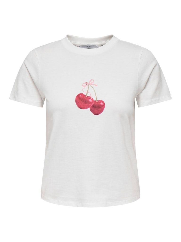 PGFRIDA LIFE S/S T-SHIRT JRS Cloud Dancer-CHERRY