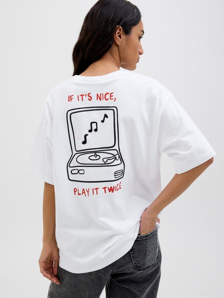 JXNINA LOOSE SS TEE JRS Bright White-IF ITS NICE