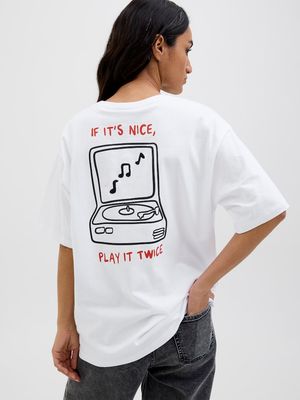 JXNINA LOOSE SS TEE JRS Bright White-IF ITS NICE