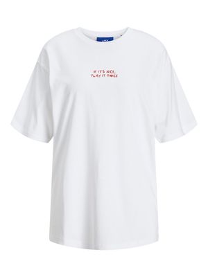 JXNINA LOOSE SS TEE JRS Bright White-IF ITS NICE