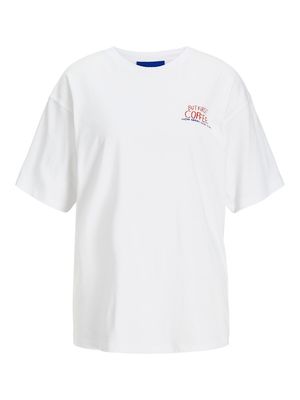 JXNINA LOOSE SS TEE JRS Bright White-BUT FIRST COFFEE