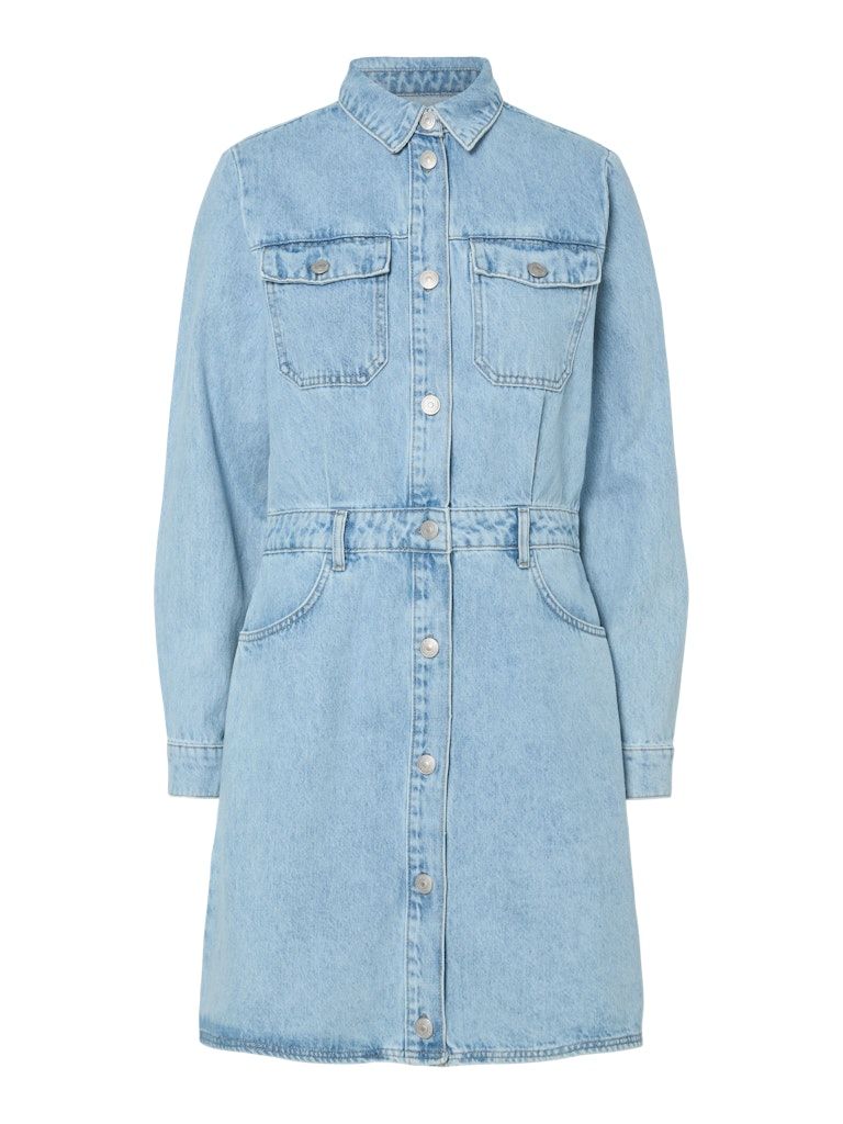 PCTASHA LS DENIM DRESS Light Blue Denim