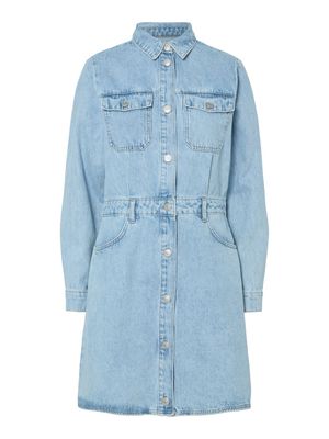 PCTASHA LS DENIM DRESS Light Blue Denim