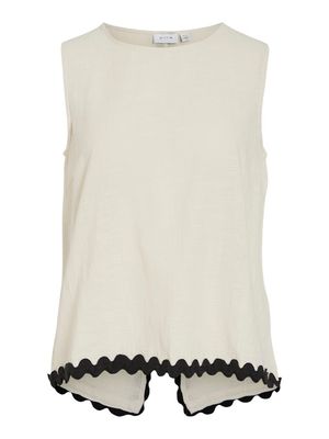 VIMANDA WAVY O-NECK S/L TOP Birch-Black Beauty