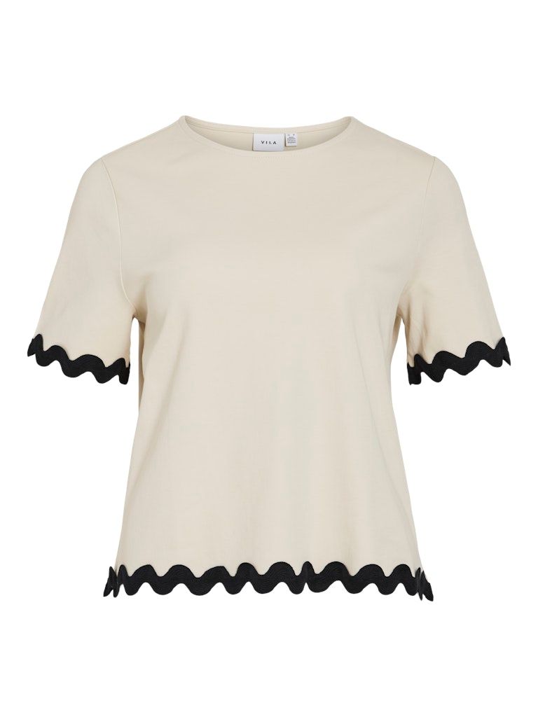 VICALISA O-NECK 2/4 TOP Birch/BLACK BEAUTY