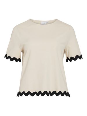 VICALISA O-NECK 2/4 TOP Birch/BLACK BEAUTY