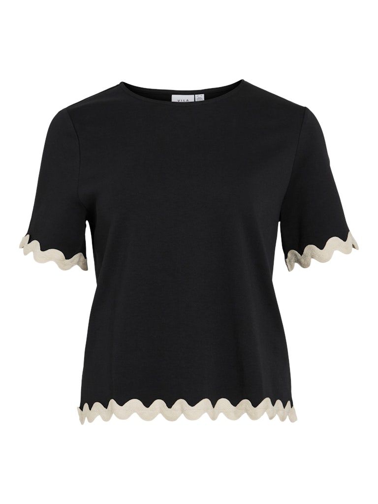 VICALISA O-NECK 2/4 TOP Black Beauty-BIRCH