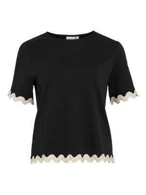 VICALISA O-NECK 2/4 TOP Black Beauty-BIRCH