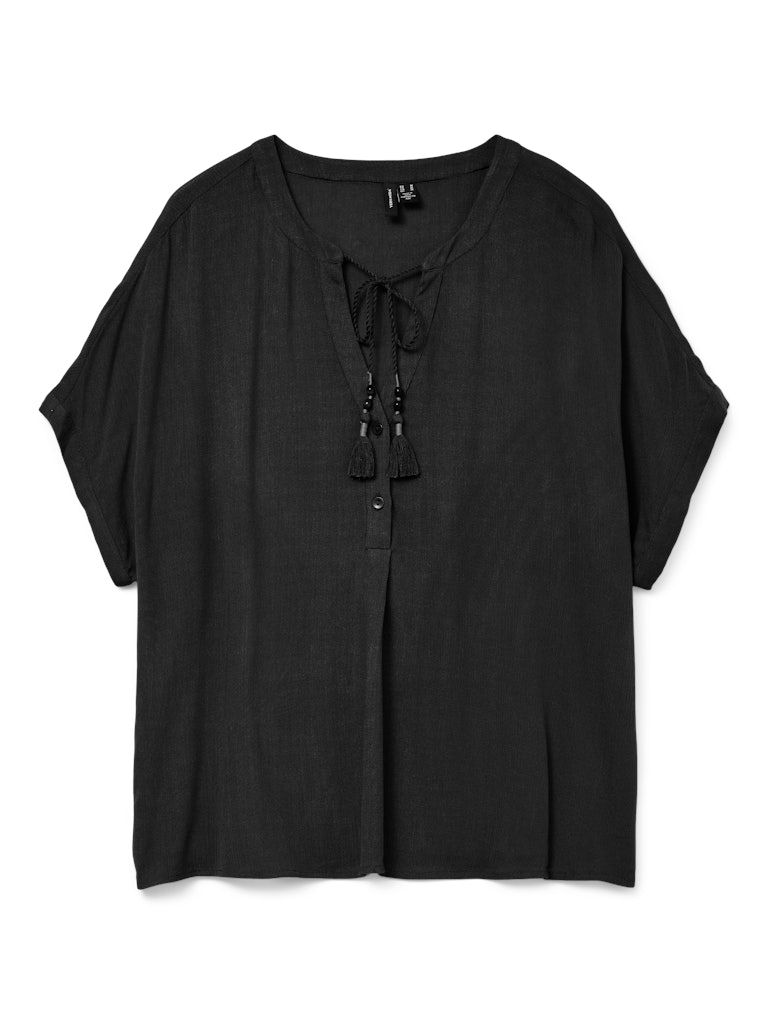VMBENTE SS WIDE TOP WVN GA Black