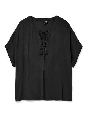 VMBENTE SS WIDE TOP WVN GA Black