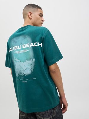 JCOSAGO PHOTO BACK TEE SS CREW NECK Deep Teal-SMU
