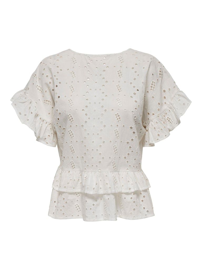 PGTRINA S/S TOP WVN Cloud Dancer