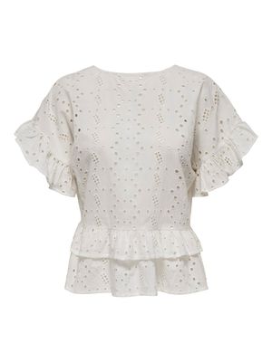 PGTRINA S/S TOP WVN Cloud Dancer