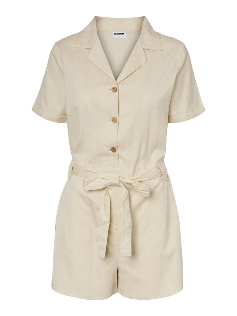 NMHIRAM LINE S/S PLAYSUIT BG Oatmeal