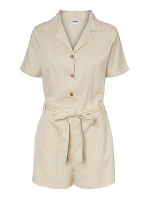 NMHIRAM LINE S/S PLAYSUIT BG Oatmeal