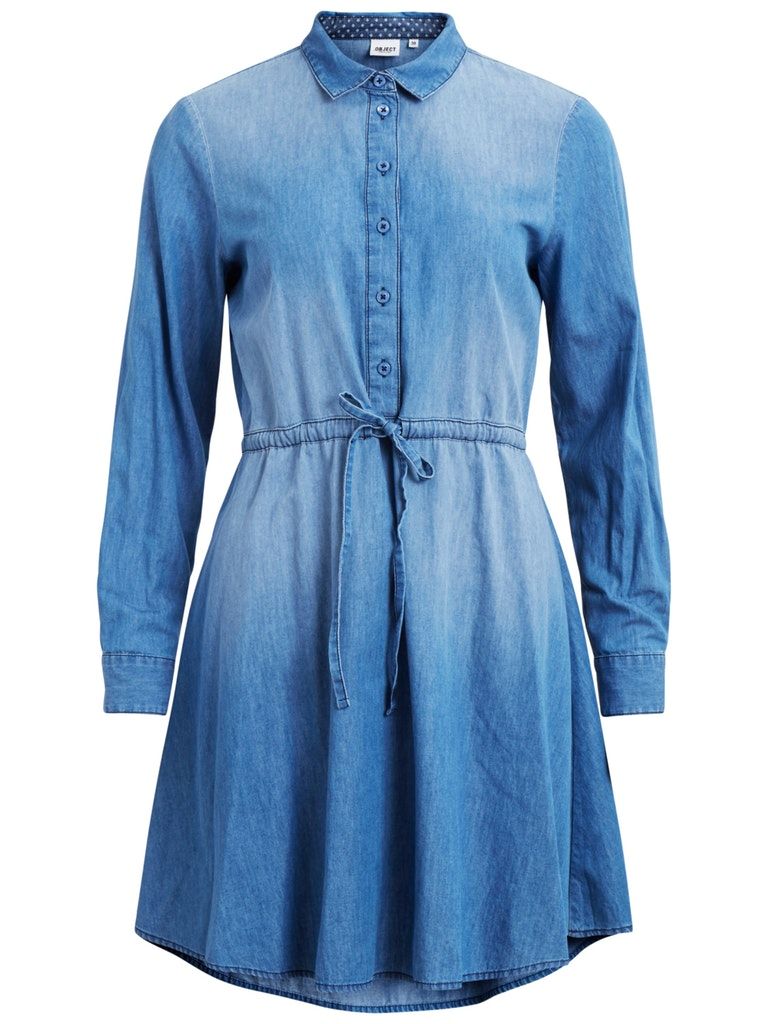OBJSAMANTHA L/S SHIRT DRESS .I 95 Light Blue Denim