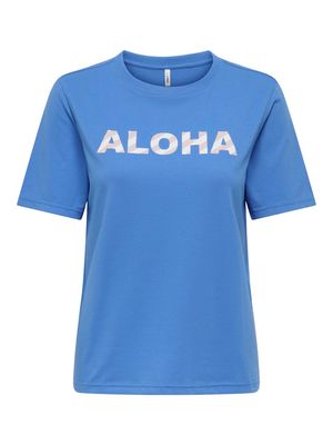 ONLABELONE S/S WORD TOP BOX JRS Regatta/Aloha