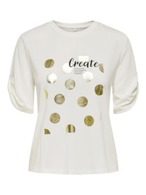 ONLFREE LIFE S/S CREATE TOP BOX JRS Cloud Dancer-Create