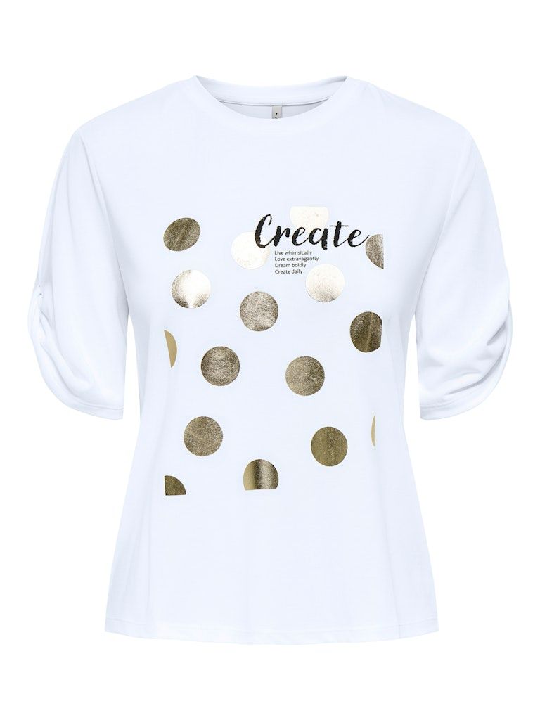 ONLFREE LIFE S/S CREATE TOP BOX JRS Bright White-Create